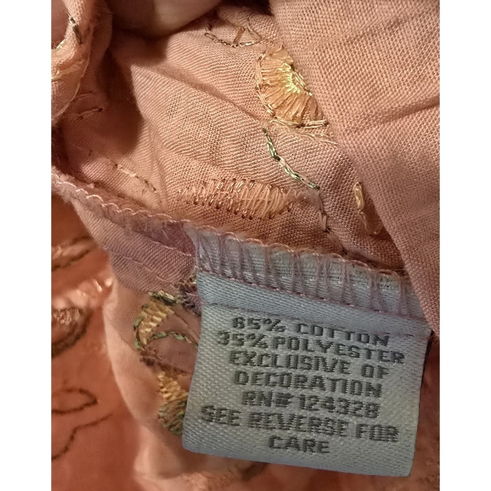 Dress Barn Womens Sz Large Embroidered Floral Shirt - Picture 5 of 7